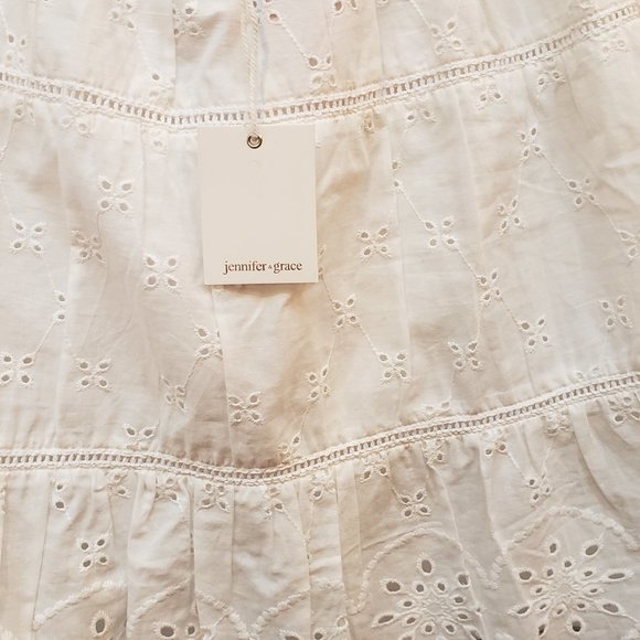 NWT Jennifer & Grace  White  Eyelet skirt  Size M - Picture 5 of 7